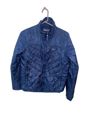 Patagonia Mens Blue Quilted Nylon Jacket M Lightweight Recycled Insulation